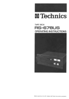 Technics - RS-678-US - Owners manual